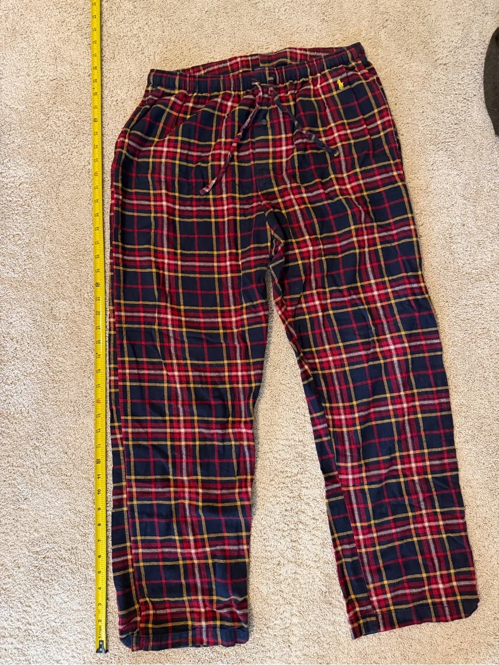 Polo by Ralph Lauren Men’s Medium Plaid Lounge Pants - Navy/Red/Yellow